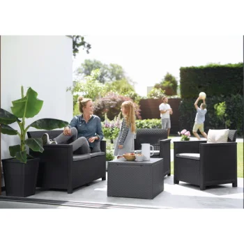 Keter baštenski set Elodie 2 seater sa box stolom grafit CU 253948-4